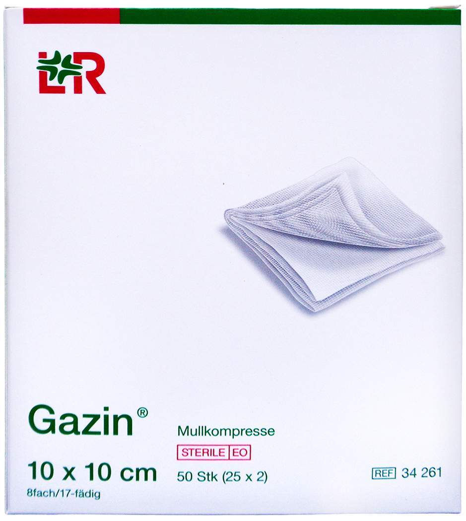 Gazin Mullkomp.10x10 cm Steril 8fach
