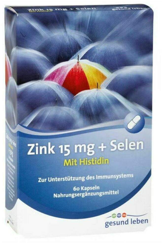 Gesund Leben Zink 15 mg + Selen mit Histidin 60 Kapseln