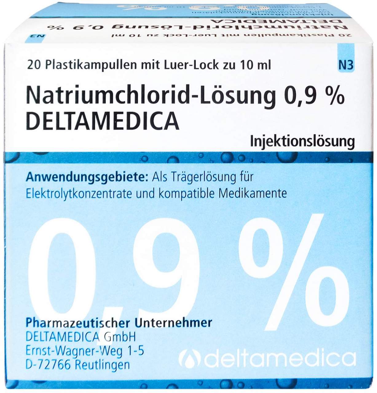 Natriumchlorid-Lösung 0,9 % Deltmadica Luer-Lo Pl. 20 X 10 Ml...