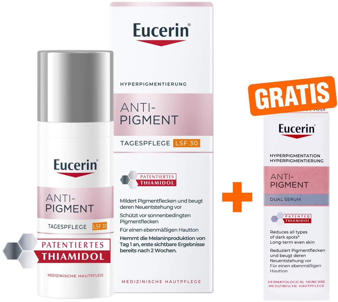 Eucerin Anti-Pigment Tagespflege LSF30 50 ml Creme + gratis Eucerin Anti - Pigment Dual Serum Mini 7 ml