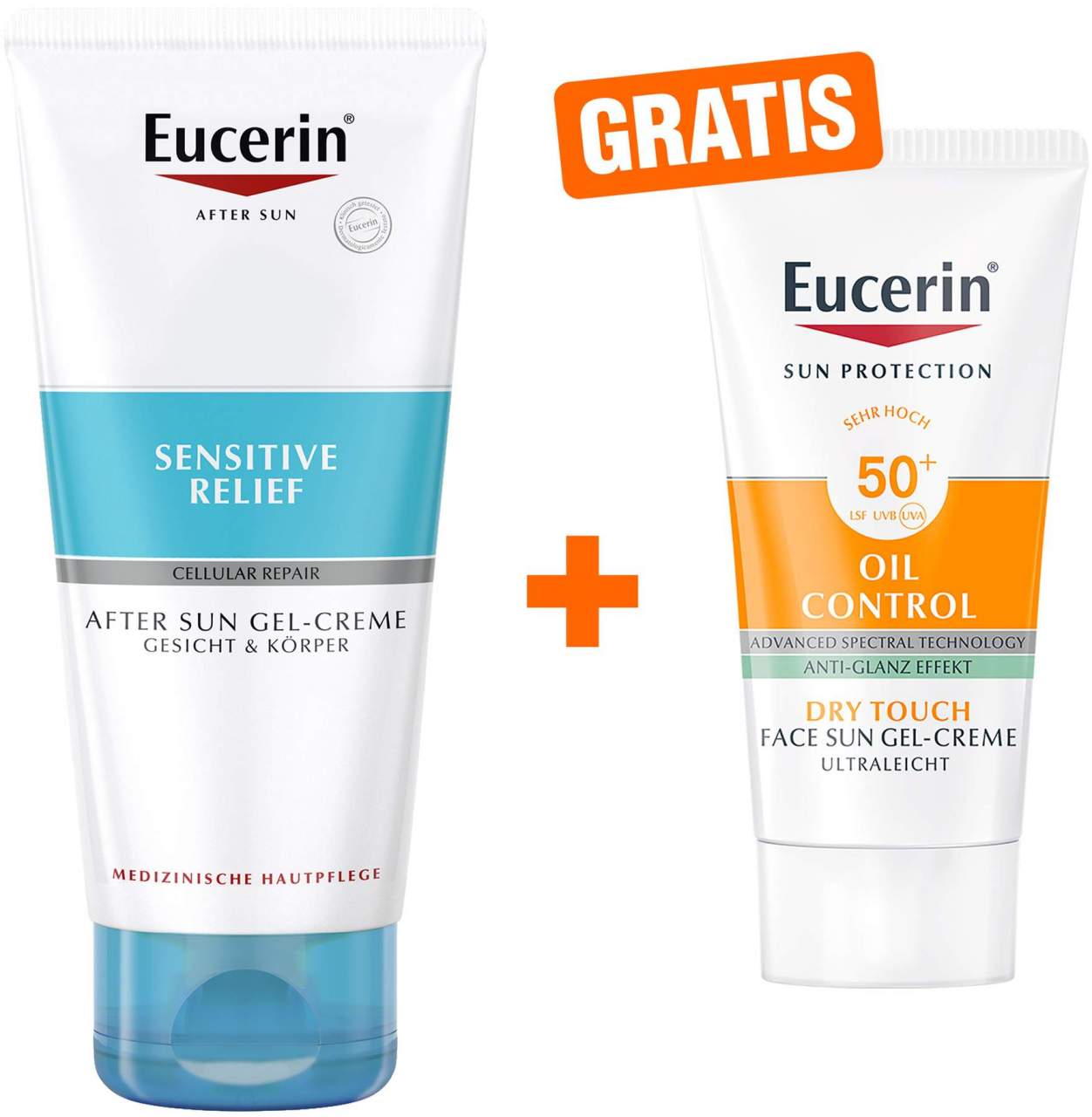Eucerin Sun Sensitive Relief After Sun 200 ml Gel-Creme + gratis Sun Gel-Creme Oil Control 20 ml - After Sun Pflege