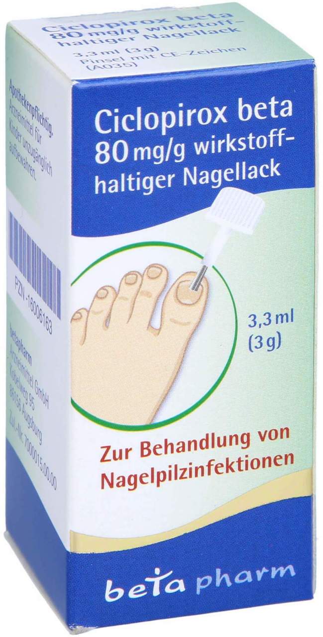 Ciclopirox Beta 80 mg Pro G Wirkstoffhalt.Nagellack 3,3 G