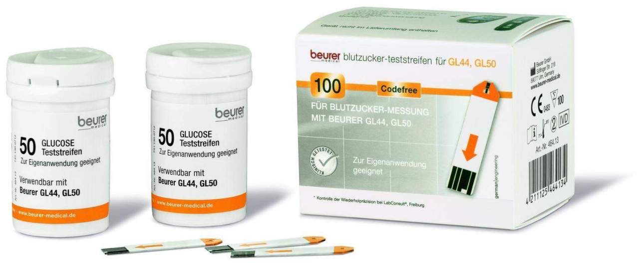 Beurer Blutzuckerteststreifen GL44,GL50,GL50 evo 100 Stück