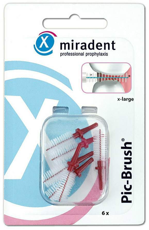 Miradent Interdentalbürste Pic-Brush X-Large Bordeaux 6 Stück