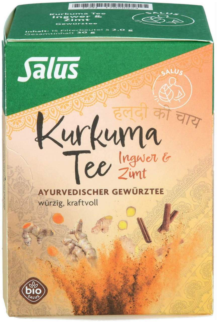 Kurkuma Tee Ingwer & Zimt Bio Salus Filterbeutel 15 Stück