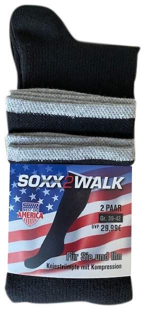 SOXX2WALK Kniestrümpfe mit Kompression, Gr.35-38, 2 er Set