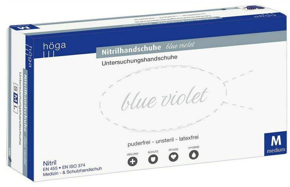 Nitrilhandschuhe Unsteril Puderfrei Gr. M Blue Violet 100 Stück