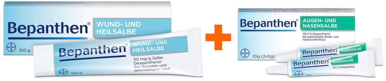Bepanthen Wund- und Heilsalbe 100 g + Bepanthen Augen- und Nasensalbe 10 g (2 x 5 g)