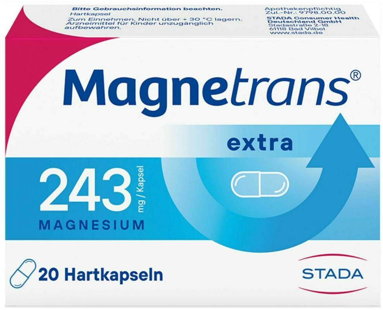 Magnetrans Extra 243 mg 20 Hartkapseln