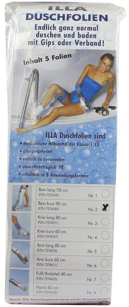 Duschfolien Bein Kurz 90cm