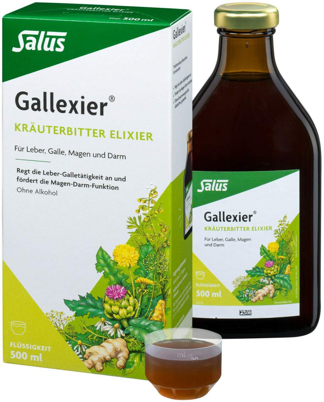Gallexier Kräuterbitter Elixier Flüssigkeit zum Einnehmen 500 ml
