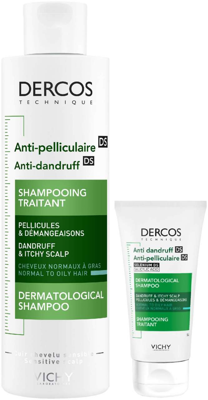 Vichy Dercos Anti Schuppen Shampoo fettige Kopfhaut 200 ml + gratis 50 ml - Bei Schuppen