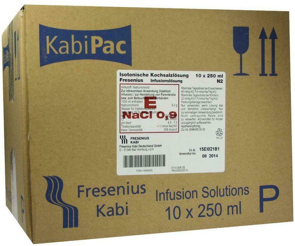 Kochsalzlösung 0,9 % Plastikflasche Fresenius 10 X 250 Ml...