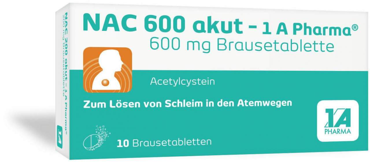 NAC 600 akut 1A Pharma 10 Brausetabletten