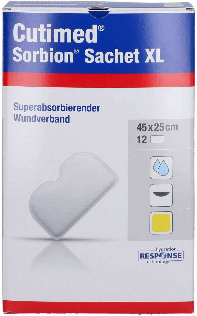 Sorbion Cutimed Sachet Wundauflage Xl 25 X 45 cm 12 Stück