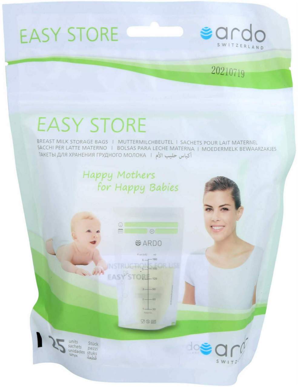 Ardo Easy Store Muttermilchbeutel 180 ml 25 Stück