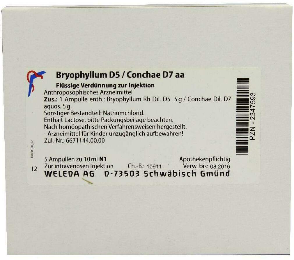 Bryophyllum D5 Conchae D7 Aa Weleda 5 X 10 ml Ampullen