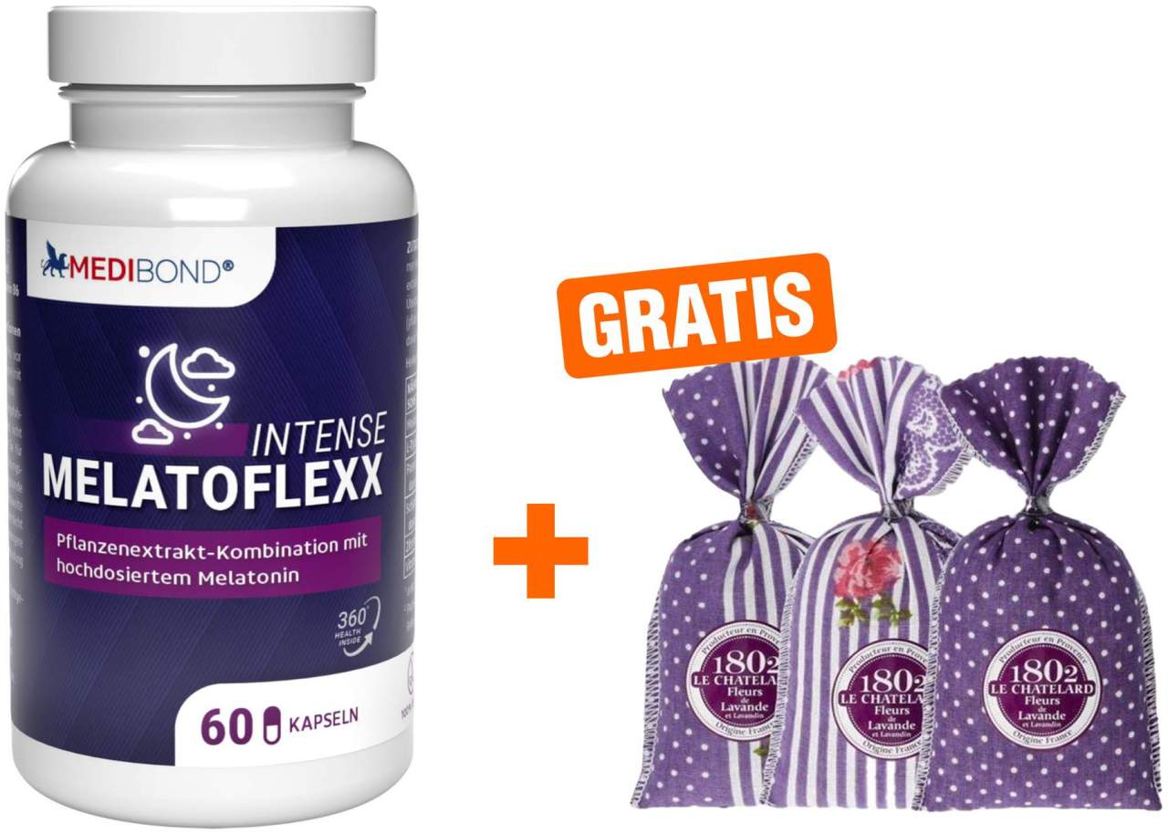 Melatoflexx Intense Medibond 60 Kapseln + gratis Lavendelblütensäckchen