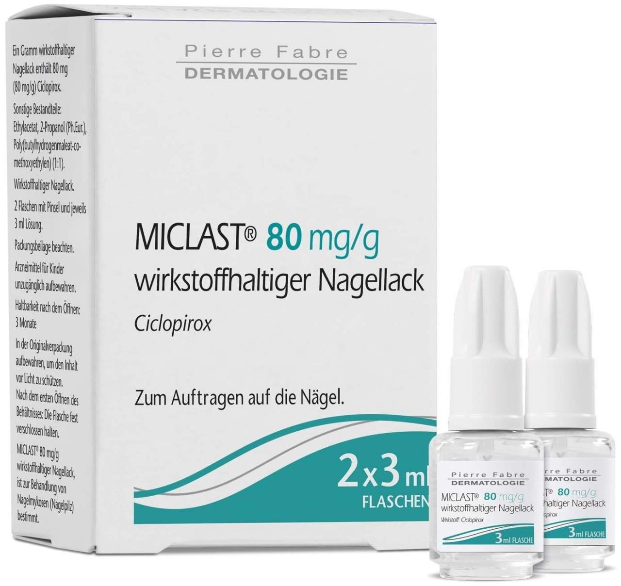 Miclast 80 mg pro g wirkstoffhaltiger Nagellack 2 x 3 ml
