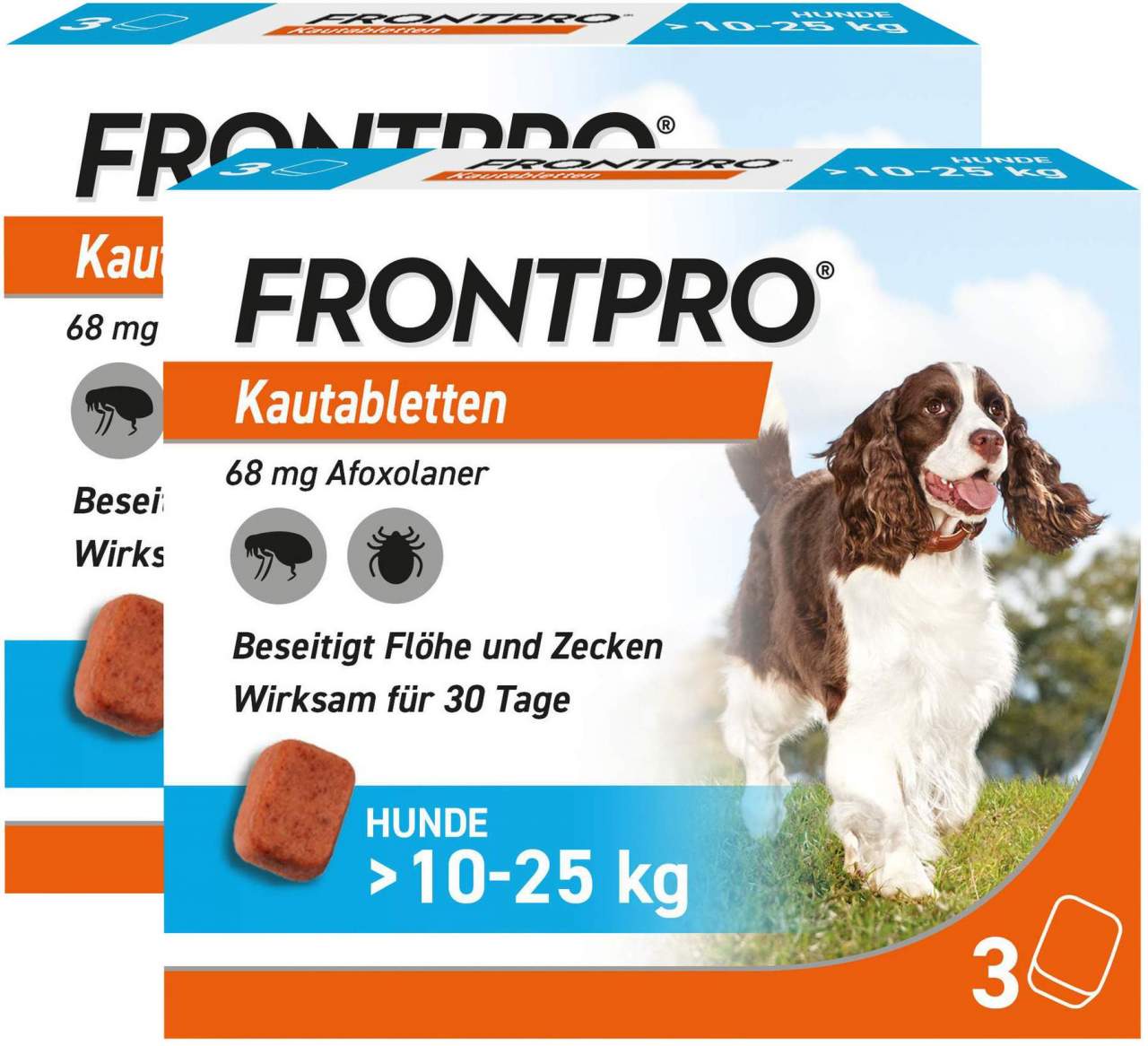 Frontpro 68 mg für Hunde 10-25 kg 2 x 3 Kautabletten