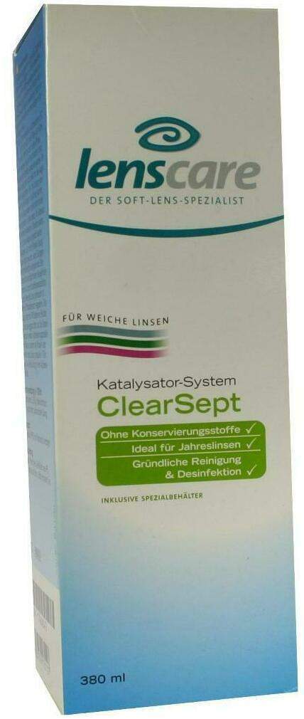 Lenscare Clearsept 380 ml + Behälter 1 Kombipackung