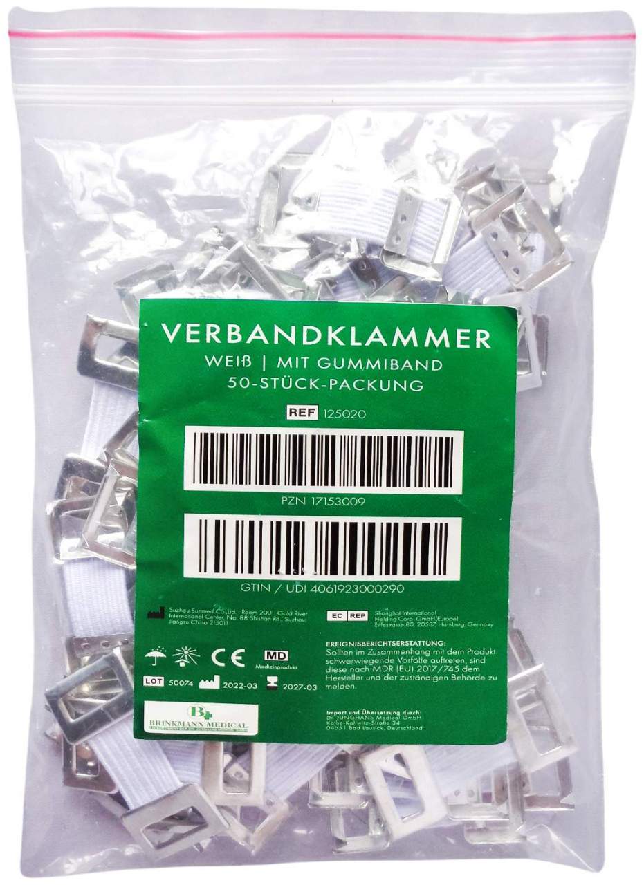 Verbandklammern Weiß 50 Stück