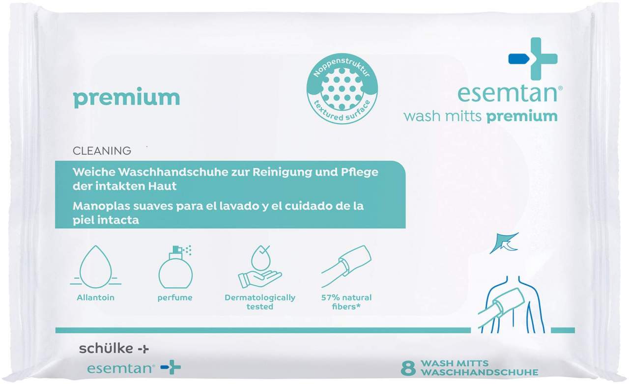 Esemtan wash mitts Waschhandschuhe premium 8 Stück - Zur Körperwäsche