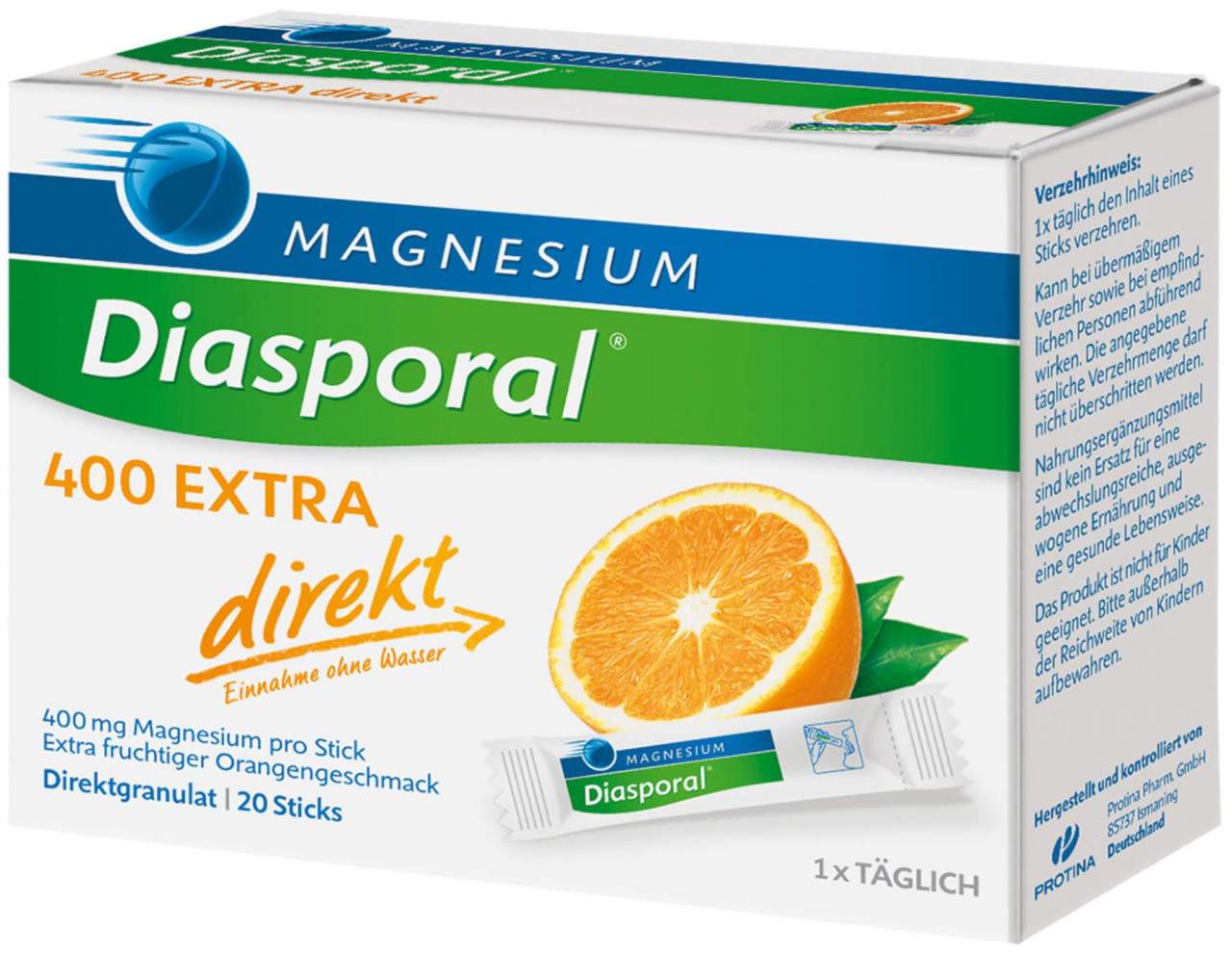 Magnesium Diasporal 400 Extra 20 Direkt Granulat Sticks