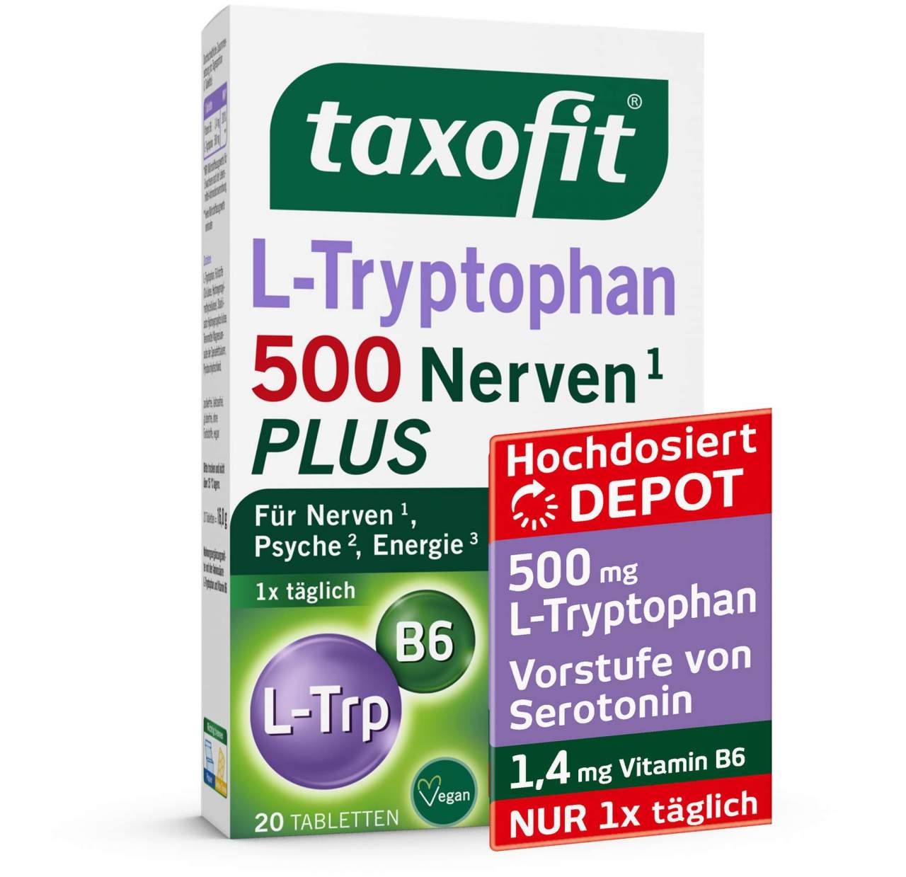 Taxofit L-Tryptophan 500 20 Tabletten
