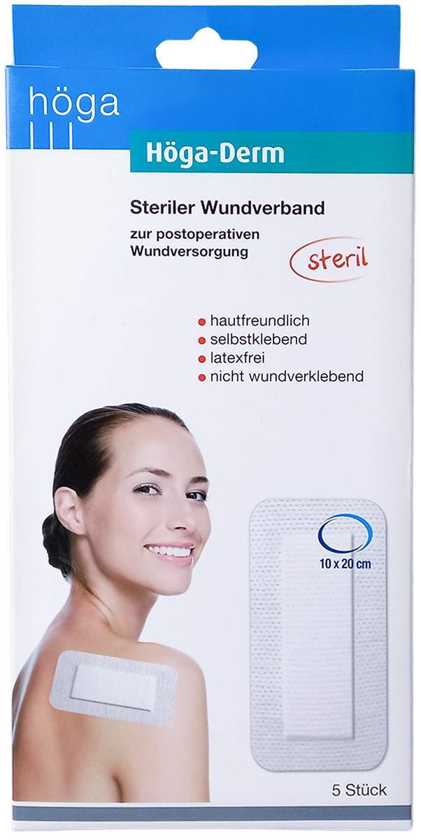 Höga-Derm Steriles Pflaster 10 cm X 20 cm 5 Stück