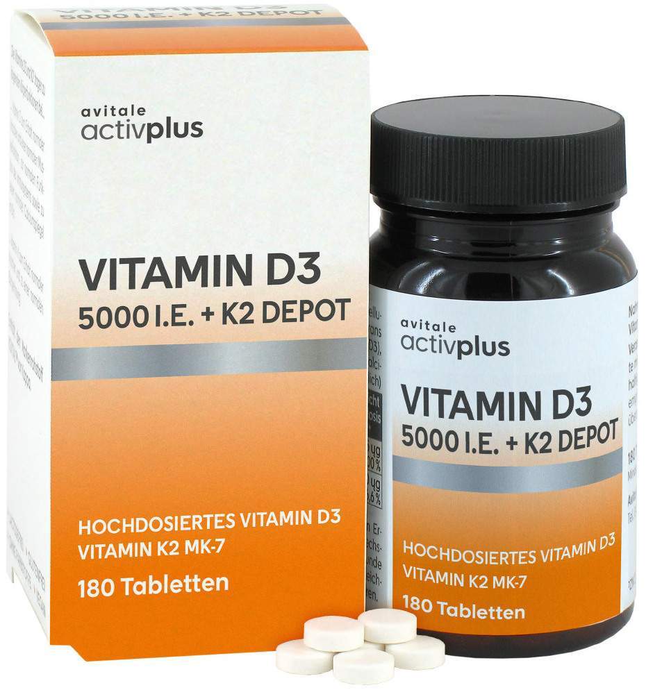 Activplus Vitamin D3 5000 I.E.+ K2 Depot 180 Tabletten