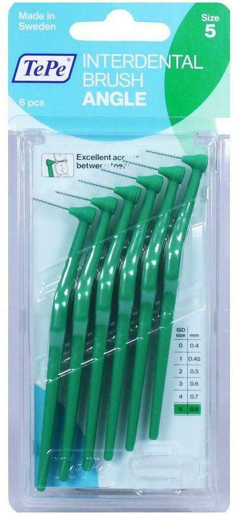 Tepe Angle 6 Interdentalbürsten 0,8 mm Grün