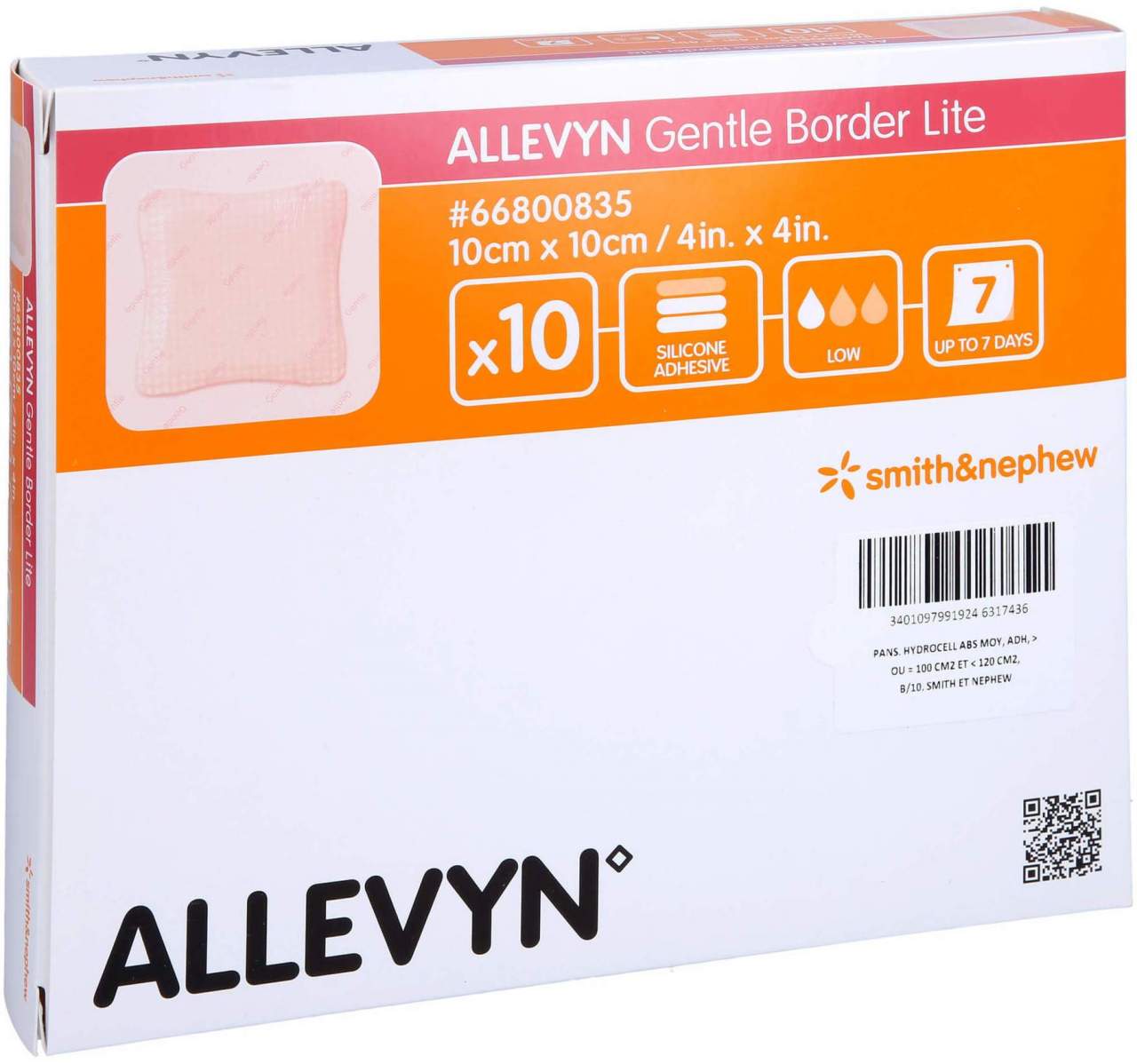 Allevyn Gentle Border Lite 10x10 cm Scha