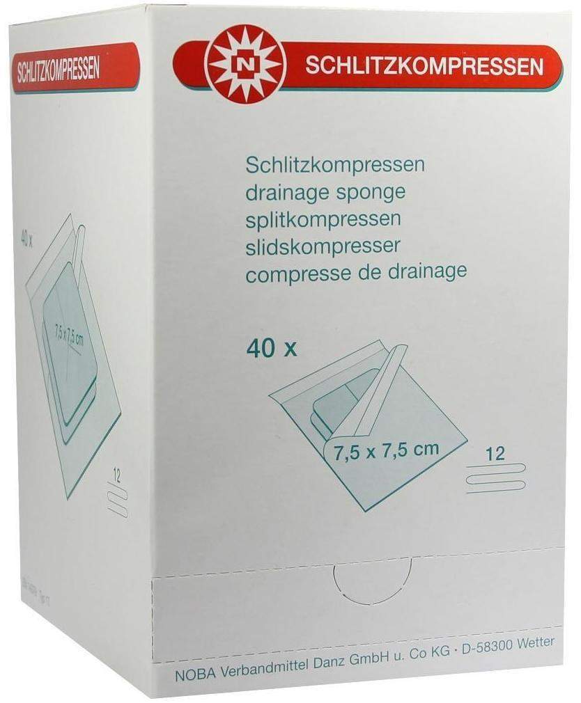 Schlitzkompressen 7,5x7,5cm 12fach Steril