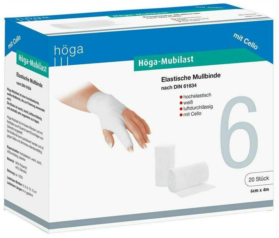 Höga Mubilast Fixierbinde 6cmx4m Mit Cellophan