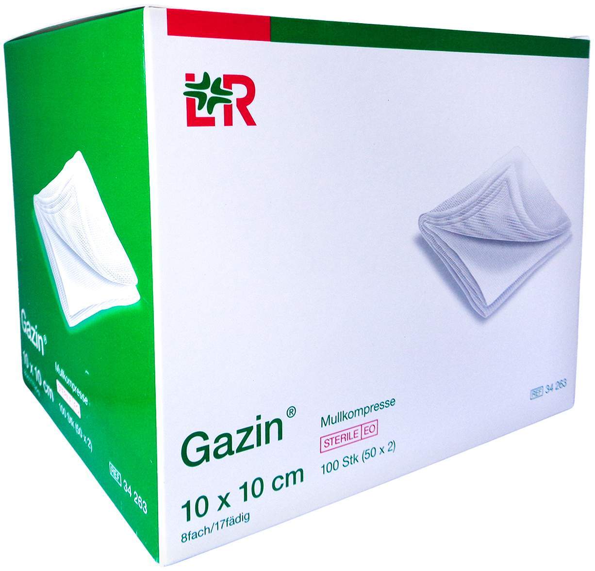 Gazin Mullkomp.10x10 cm Steril 8fach