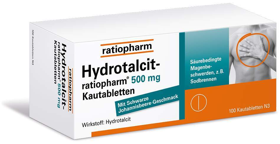 Hydrotalcit-ratiopharm 500 mg 100 Kautabletten
