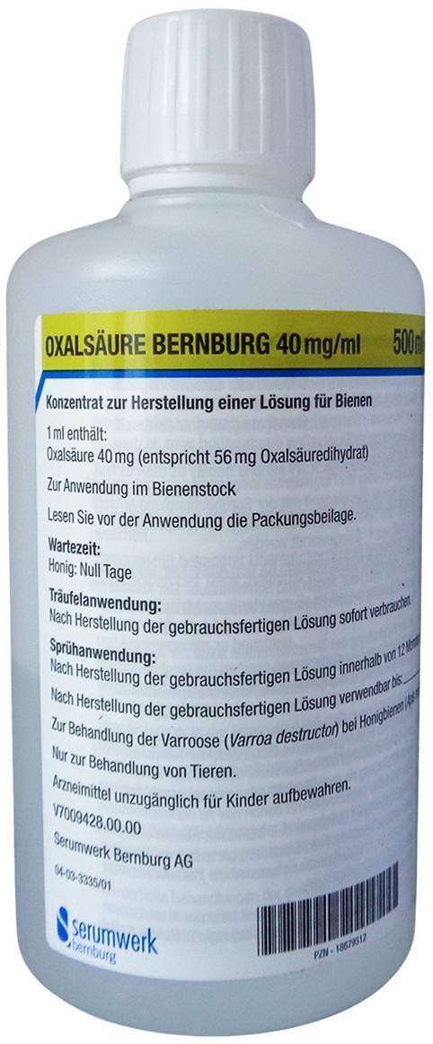 Oxalsäure Bernburg 40 mg Je ml Konz.H.Lsg.F.Bienen