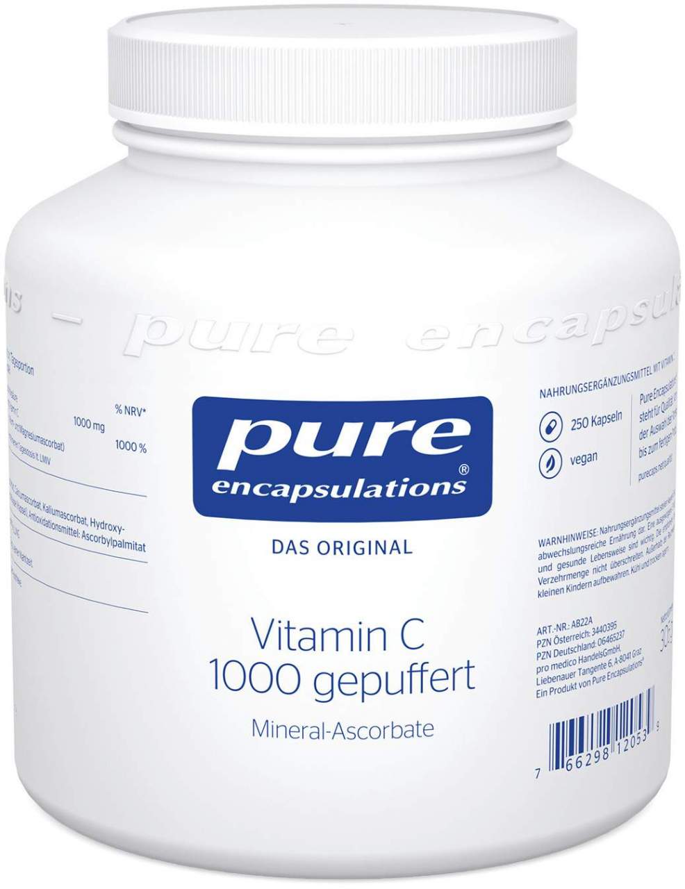 Pure Encapsulations Vitamin C 1000 Gepuffert 250 Kapseln