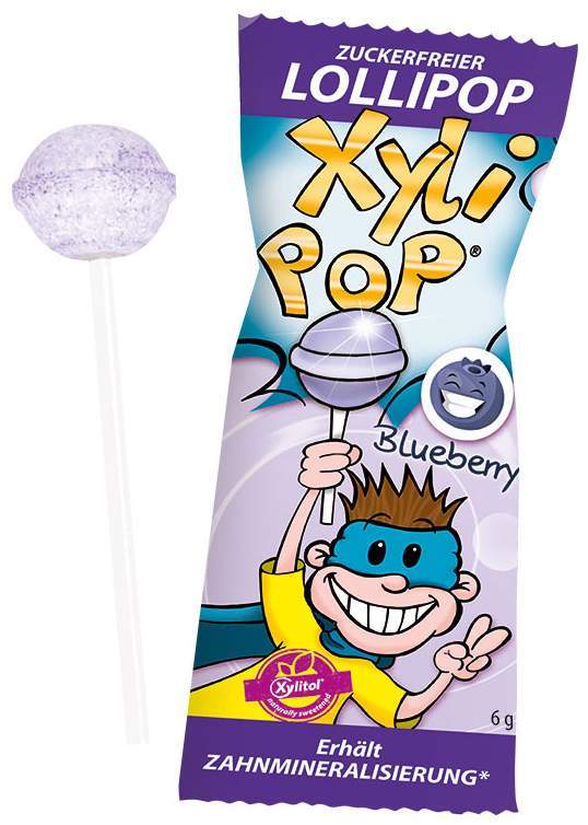 Miradent Xylipop Lolli Zahnpflegelolli Blaubeere 1 X 6 G