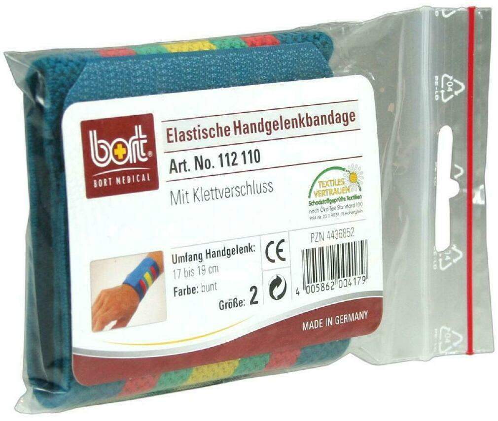 Bort Handgelenkbandage Gr.2 Bunt Mit Klettverschluss