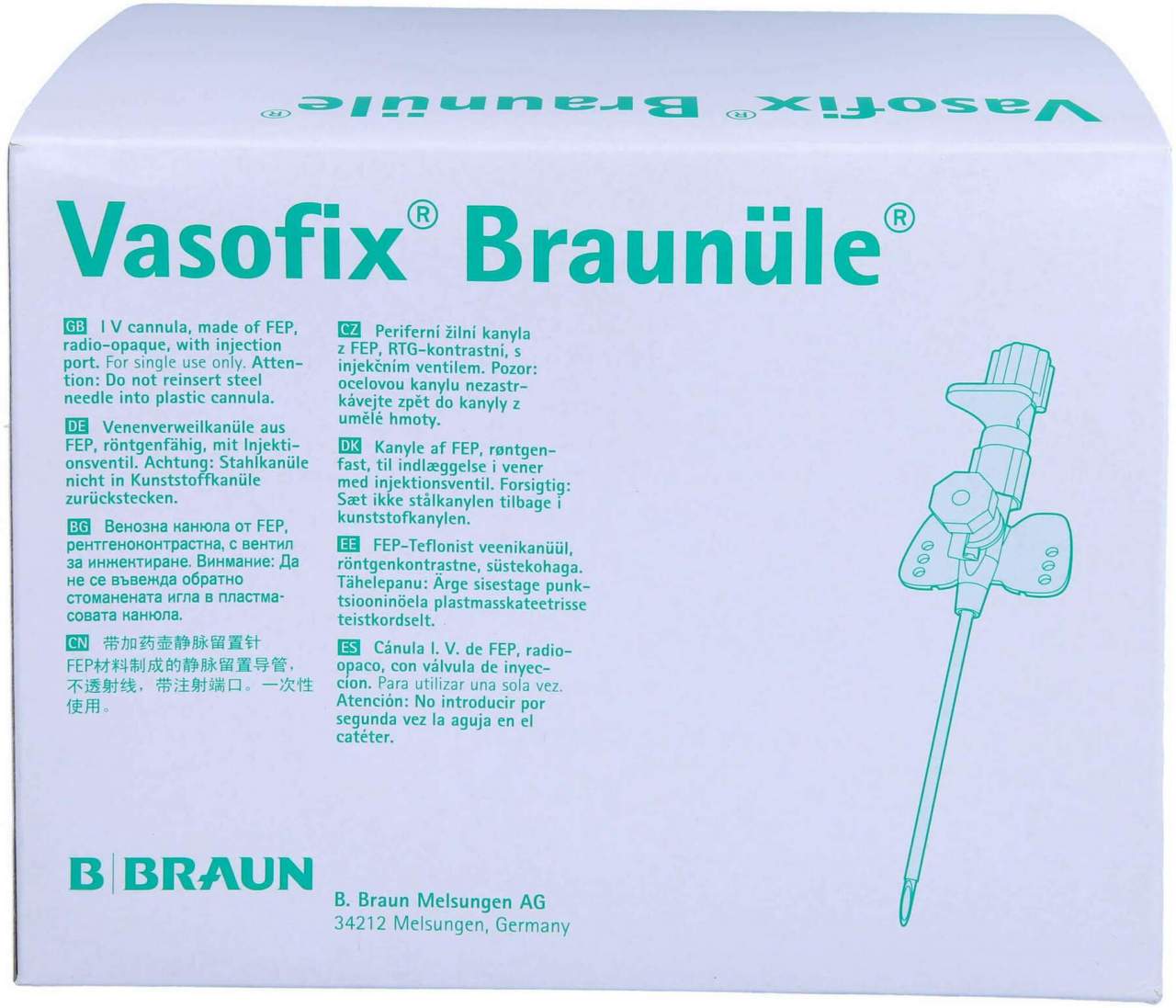 Vasofix Braunüle 22 G 25 mm Blau 50 Stück