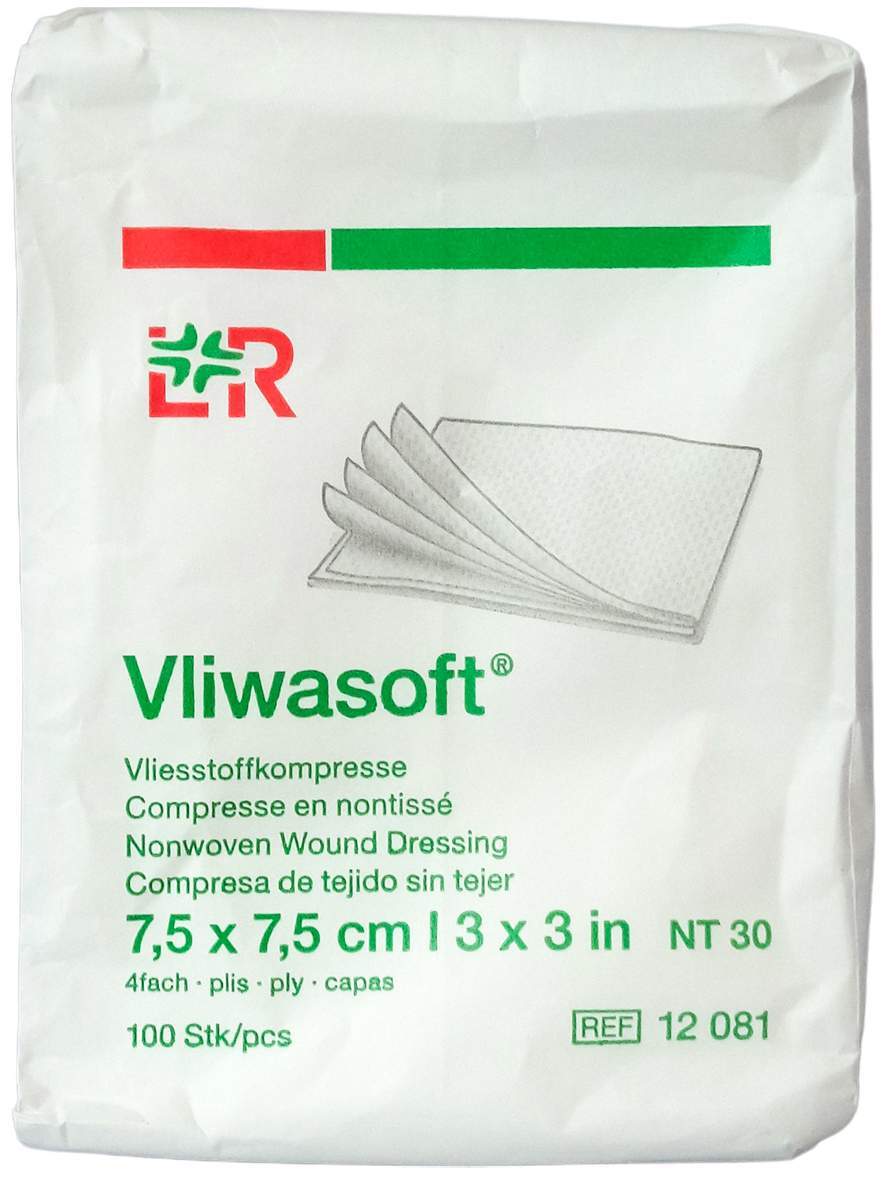 Vliwasoft Vlieskompressen Unsteril 7,5 X 7,5 cm 4lagig 100...