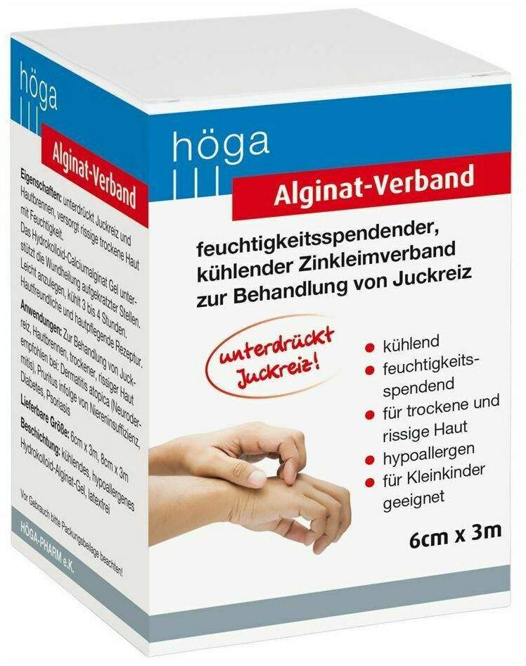 Alginat Verband 6 cm X 3 M Kühlender Zinkleimverb.1 Stk