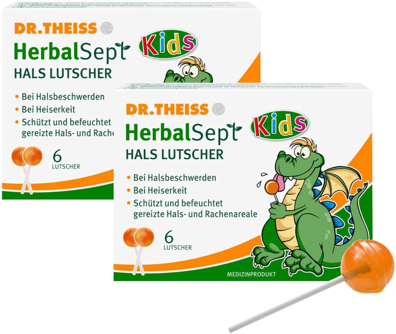 Dr.Theiss HerbalSept Hals Lutscher Orange 2 x 6 Stück