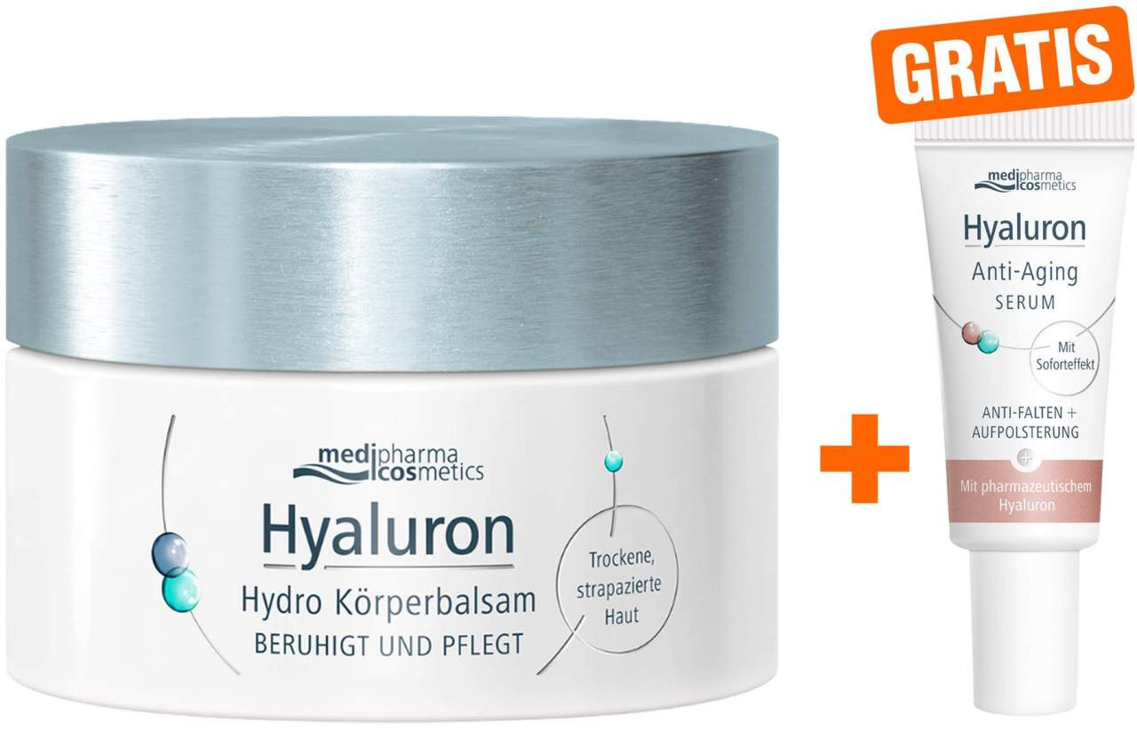 medipharma cosmetics Hyaluron Hydro Körperbalsam 250 ml + gratis Hyaluron Anti - Aging Serum 5 ml