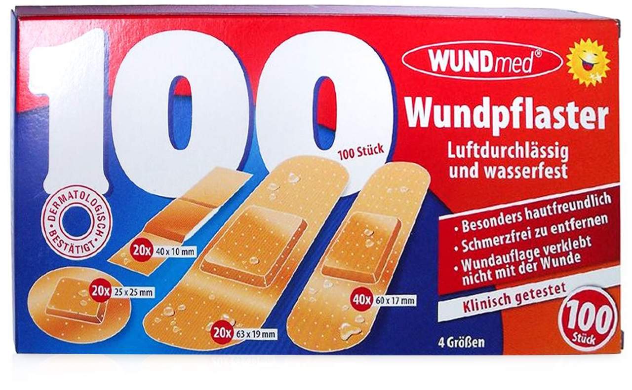 Wundpflaster 4 Größen, 100 Stück