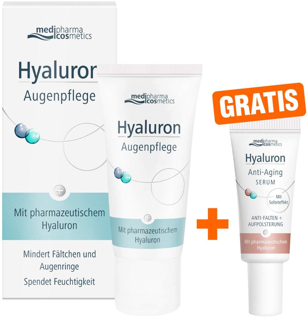 medipharma cosmetics Hyaluron Augenpflege Creme 15 ml Creme + gratis Hyaluron Anti - Aging Serum 5 ml - Anti Age Pflege