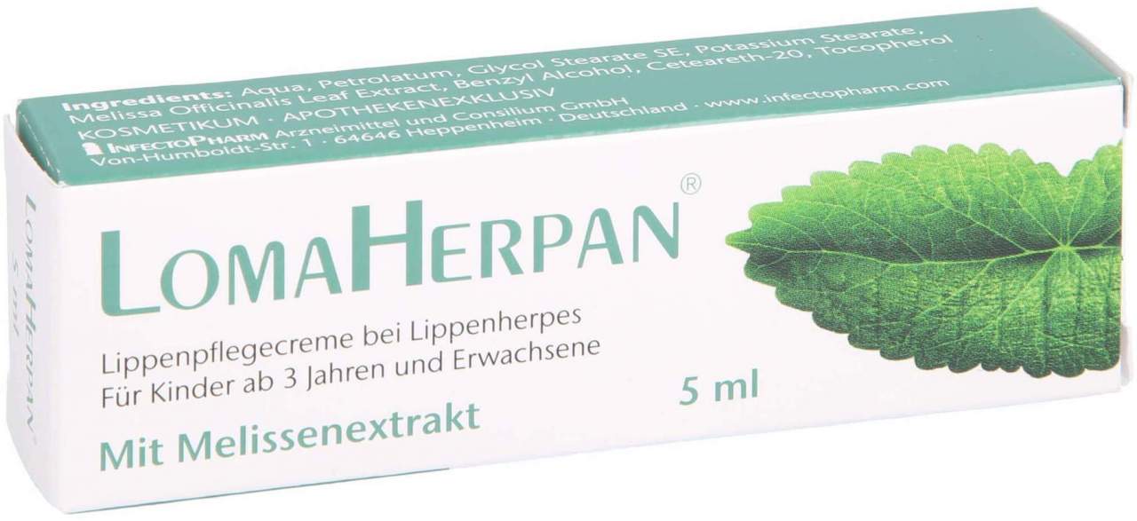 LomaHerpan Lippenpflegecreme mit Melissenextrakt 5 ml - Zur Lippenpflege