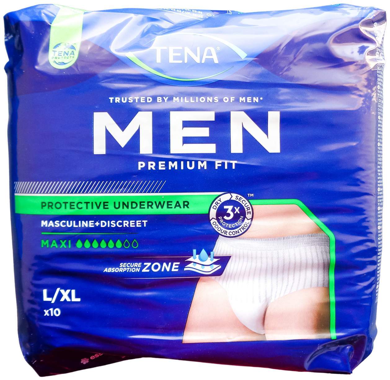 Tena Men Premium Fit Protective Underwear Maxi L-Xl 10 Stück